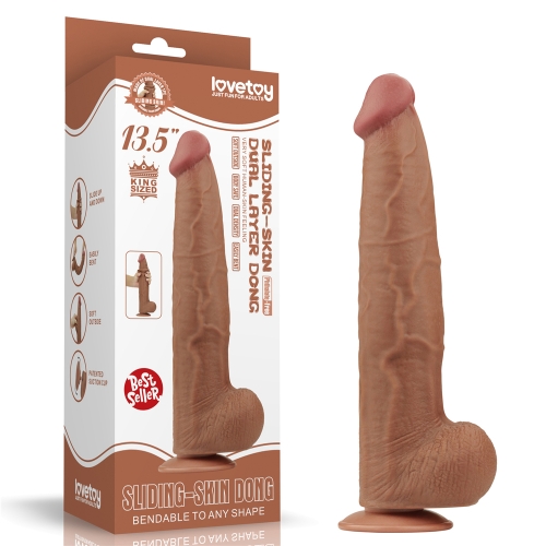 Реалистичный фаллоимитатор-мулат на присоске Lovetoy Sliding-Skin Dual Layer Dong 34 см Реалистичный фаллоимитатор-мулат на присоске Lovetoy Sliding-Skin Dual Layer Dong 34 см
