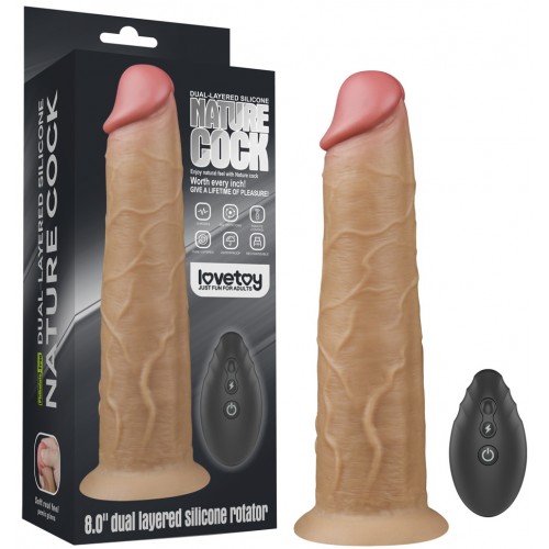 Реалистичный вибратор с ротацией Dual Layered Silicone Rotator 21 см Реалистичный вибратор с ротацией Dual Layered Silicone Rotator 21 см