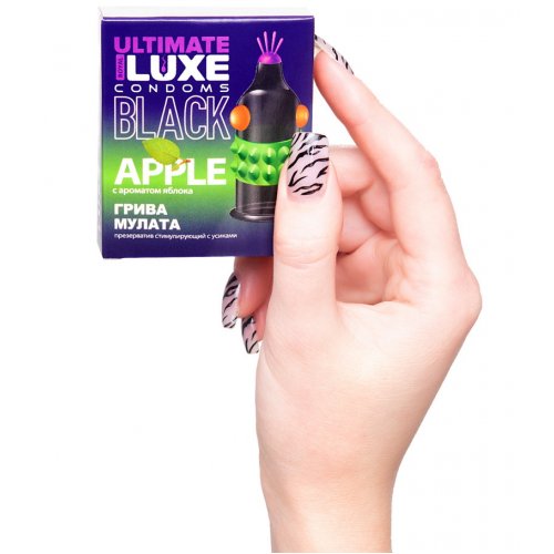 Презерватив черный Luxe Black Ultimate Грива Мулата с ароматом яблока 1 шт фото 4 Презерватив черный Luxe Black Ultimate Грива Мулата с ароматом яблока 1 шт фото 4
