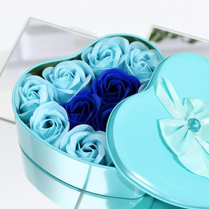 Мыльные розочки бирюзовые и синие (11 шт) фото 2 Мыльные розочки бирюзовые и синие (11 шт) фото 2