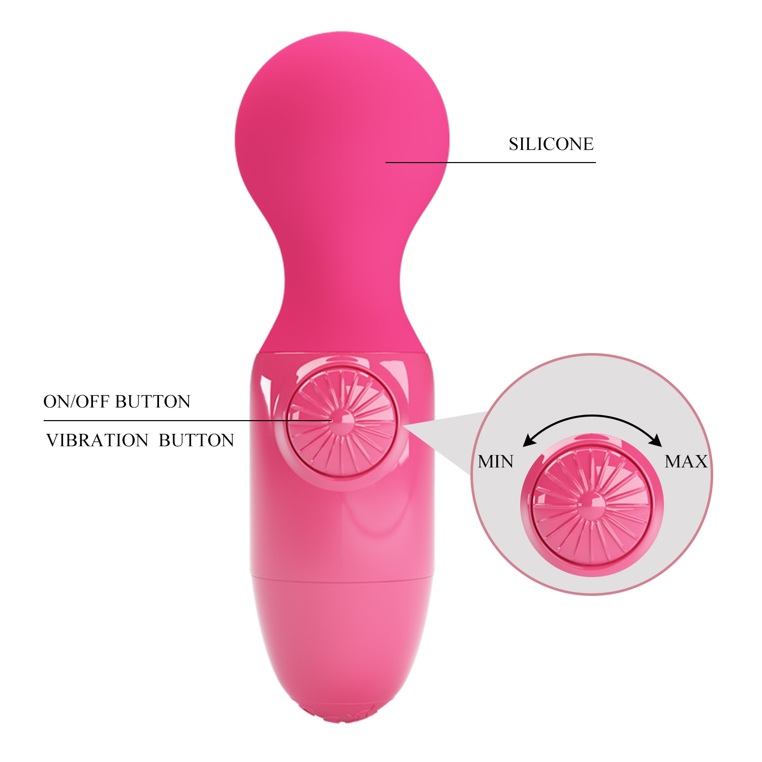 Вибромассажер Pretty Love Mini Stick Розовый фото 5 Вибромассажер Pretty Love Mini Stick Розовый фото 5