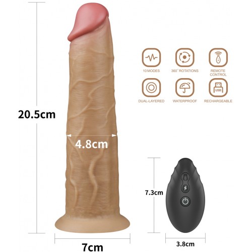 Реалистичный вибратор с ротацией Dual Layered Silicone Rotator 21 см фото 2 Реалистичный вибратор с ротацией Dual Layered Silicone Rotator 21 см фото 2