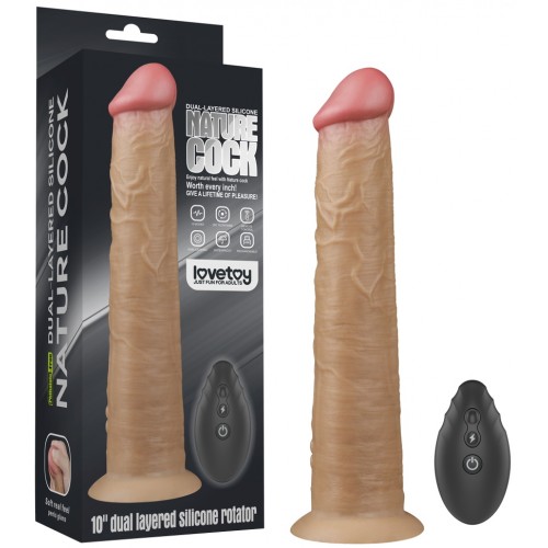 Реалистичный вибратор с ротацией Dual Layered Silicone Rotator 25 см Реалистичный вибратор с ротацией Dual Layered Silicone Rotator 25 см
