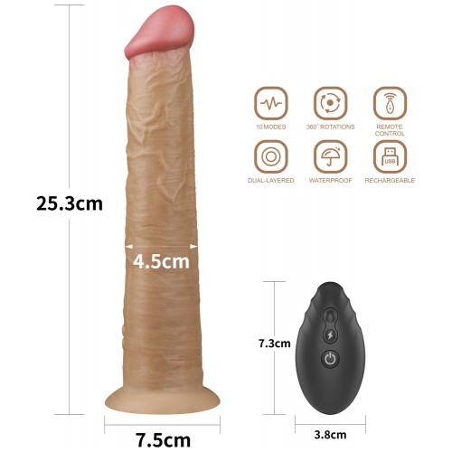 Реалистичный вибратор с ротацией Dual Layered Silicone Rotator 25 см фото 2 Реалистичный вибратор с ротацией Dual Layered Silicone Rotator 25 см фото 2