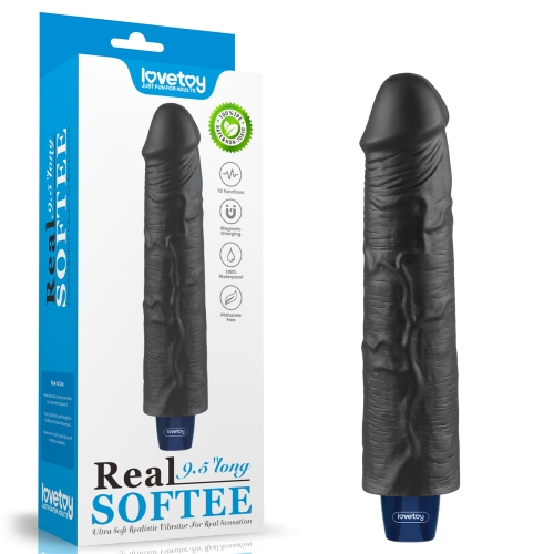 Реалистичный вибратор REAL SOFTEE 24 см BLACK Реалистичный вибратор REAL SOFTEE 24 см BLACK