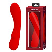 Перезаряжаемый изогнутый вибратор для точки G Pretty Love Matt Super Soft Silicone красный