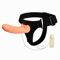 Страпон с клиторальным отростком и ротацией Ultra Harness