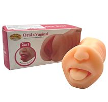 Реалистичный двусторонний мастурбатор Oral and Vaginal