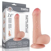 Реалистичный фаллоимитатор на присоске Sliding Skin Dual Layer Dong 18,3 см