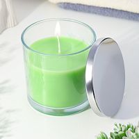 Свеча большая ароматическая в стакане "Яблоко с корицей" (10*10 см)