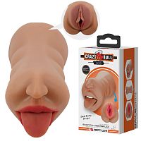 Реалистичный двусторонний мастурбатор вагина-ротик Crazy Bull Sarah