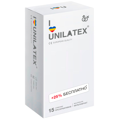 Презервативы цветные ароматизированные Unilatex Multifruts (15 шт)