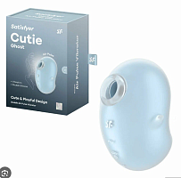 Вакуумно-волновой стимулятор клитора с вибрацией голубой Cutie Ghost Satisfyer 