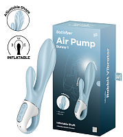 Надувной вибратор-кролик светло-голубой Air Pump Bunny 1 Satisfyer 
