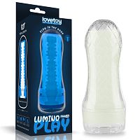 Мастурбатор светящийся в темноте ребристый прозрачный LoveToy Lumino Play Ribbed