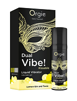 Съедобный жидкий вибратор со вкусом лимона и джин-тоника DUAL VIBE! KISSABLE 15 мл
