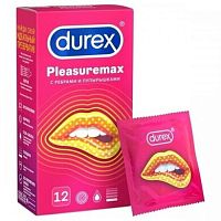 Презервативы Durex Pleasuremax с ребрами и пупырышками для стимуляции обоих партнеров (12 шт)