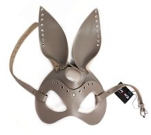 Маска Зайчика из натуральной кожи с люверсами бежевая Erotoys Fetish line, Ero-98br