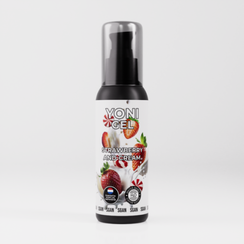 Лубрикант для орального секса со вкусом клубники со сливками SGAN YONI GEL (100 мл)