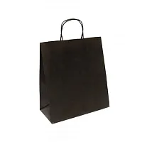 Бумажный пакет Крафт c ручками 220x120x250 мм. Черный
