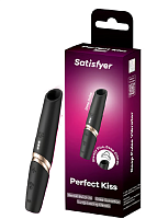 Бесконтактный вакуумный стимулятор клитора золотисто-черный Perfect Kiss Satisfyer 