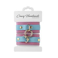 Наручники скругленные комбинированные (золото) Crazy Handmade