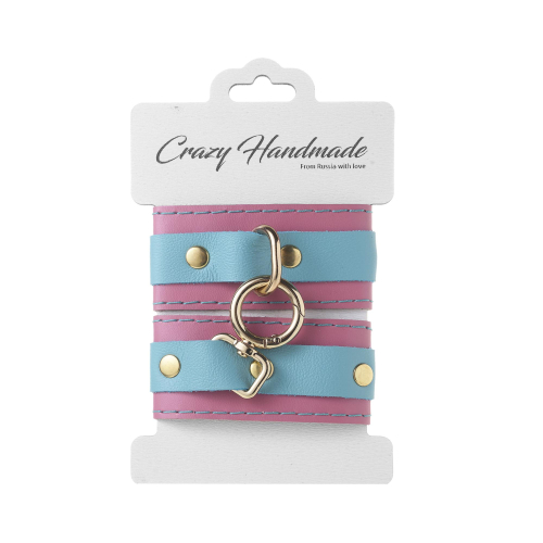 Наручники скругленные комбинированные (золото) Crazy Handmade