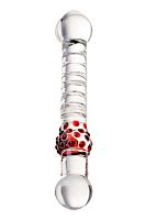 Двусторонний стеклянный фаллос Sexus Glass 22 см