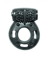 Эрекционное кольцо чёрное с вибрацией прозрачное Rings Axle-pin