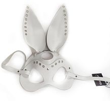 Маска Зайчика из натуральной кожи с люверсами белая Erotoys Fetish line, Ero-98w