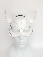 Маска кошечки из натуральной кожи с люверсами белая Erotoys Fetish line, Ero-93w