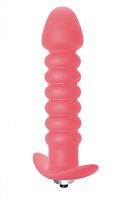 Анальная пробка розовая с вибрацией Twisted Anal Plug