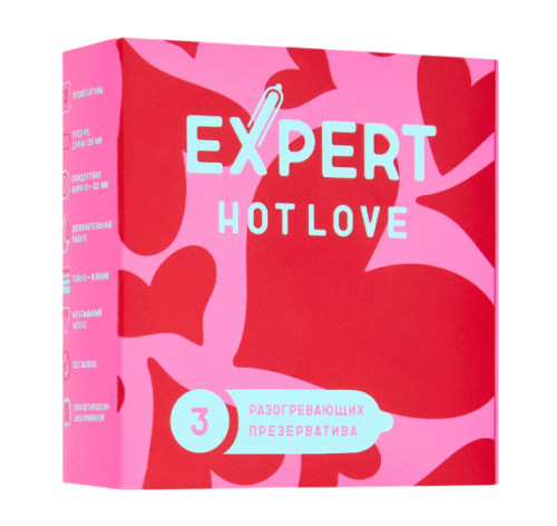 Презервативы с разогревающим эффектом EXPERT Hot Love (3 шт)