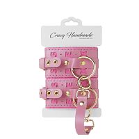 Оковы розовые с надписью SEX (фетр, золото) Crazy Handmade