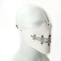 Маска Smile из натуральной кожи белая Erotoys Fetish line, Ero-223w