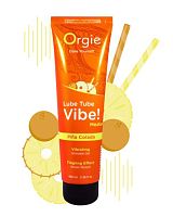 Съедобный лубрикант на водной основе с эффектом вибрации Orgie Lube Tube Vibe Medium 100 мл Пина Колада