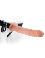 Фаллопротез с вибрацией на ремнях Vibrating Hollow Strap-On 11"