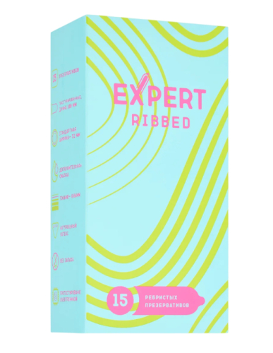 Презервативы ребристые EXPERT Ribbed (15 шт)