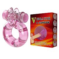 Эрекционное кольцо с вибрацией на пенис Pink Bunny﻿ Baile 
