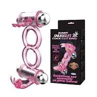 Двойное эрекционное кольцо Baile Bunny Snuggles Cock Clit Ring