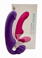 Безремневой страпон с вибрацией Aphrodisia Double Rider Pro 22 см
