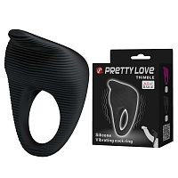 Виброкольцо с клиторальным стимулятором Pretty Love Thimble