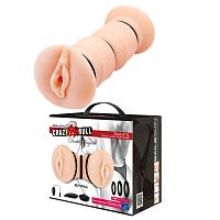 Двусторонний мастурбатор с вибрацией Crazy bull Double Vagina
