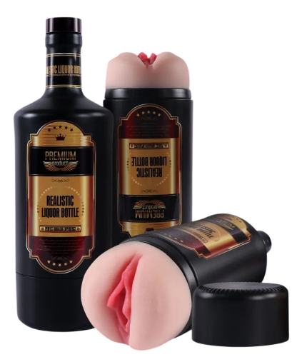 Реалистичный мастурбатор-вагина в бутылке Liquor Bottle