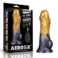 Надувной фаллоимитатор на присоске AERОSX Inflatable Dildo 21 см