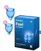 Набор менструальных чаш синий Feel Confident Satisfyer 