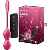 Смарт-виброшарики с пультом ДУ красные Love Birds 2 Satisfyer