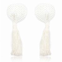 Белые пэстисы для груди с пайетками