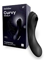 Вакуумный вибростимулятор для клитора и точки G черный Curvy Trinity 4 Satisfyer 