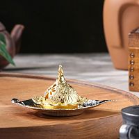 Курильница для благовоний порошковых и конусов "Лист" золотистая